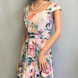 NWT Calvin Klein Floral Flare Dress
